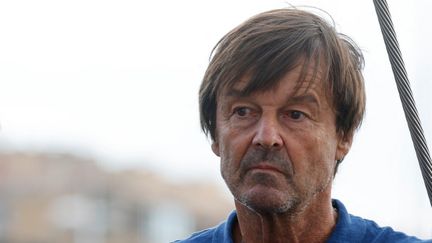 Nicolas Hulot au parc national des calanques à Marseille (Bouches-du-Rhône), le 2 septembre 2021. (LUDOVIC MARIN / AFP)