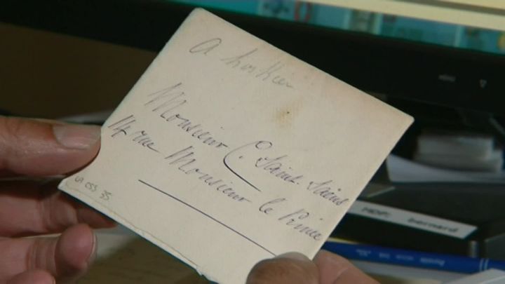 Une des cartes issues de la correspondance de Camille Saint-Saëns. (C. Mordrelle / France Télévisions)