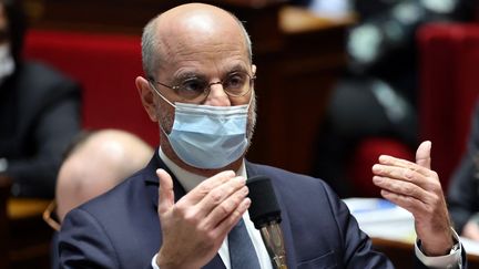 Le ministre de l'Education nationale, Jean-Michel Blanquer, à l'Assemblée nationale le 11 janvier 2022. (THOMAS COEX / AFP)