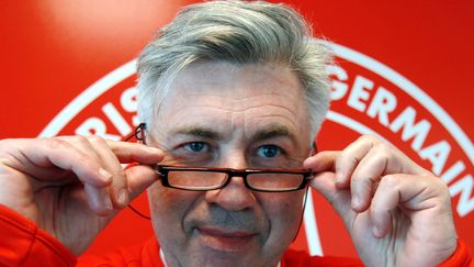 L'entra&icirc;neur du PSG, Carlo Ancelotti, le 15 avril 2012. (LEJEUNE / MAXPPP)