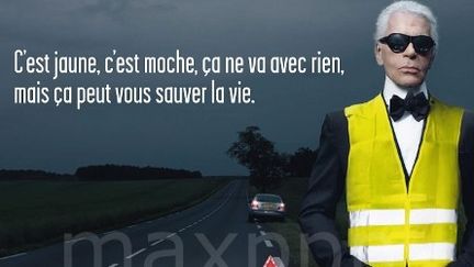 Karl Lagerfeld en gilet jaune
 (SECURITE ROUTIERE/MAXPPP/MAXPPP)