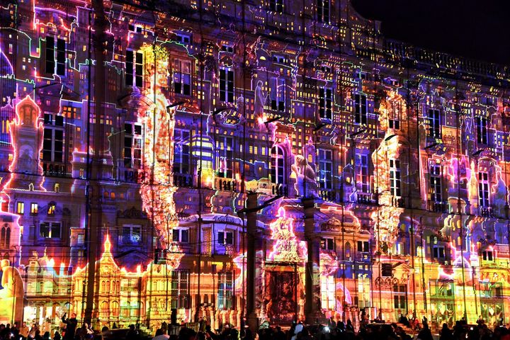 "Une toute petite histoire de lumière" place des terreaux (RICHARD MOUILLAUD / MAXPPP)