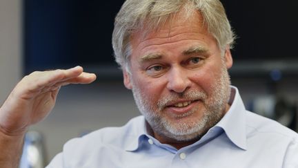 Eugene Kaspersky, le patron de Kaspersky Lab, entreprise spécialisée dans la sécurité informatique lors d'une interview à New York (Etats-Unis), le 10 mars 2015. (SHANNON STAPLETON / REUTERS)