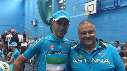 Vincenzo Nibali et Paolo Slongo, lors de la présentation des équipes