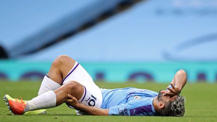 Le Mancunien Sergio Agüero s'est blessé lors du match de Premier League contre Burnley le 22 juin 2020 (MARTIN RICKETT / POOL)