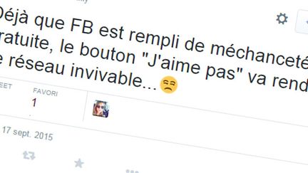 &nbsp; (Facebook ne va pas lancer un bouton "je n'aime pas" © Capture d'écran Twitter)