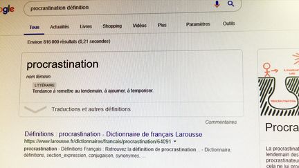 Page de recherche Google "Procrastination"
