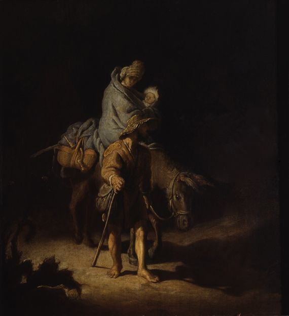 "La Fuite en Egypte",&nbsp;Rembrandt Van Rijn (Leyde, 1606&ndash;Amsterdam, 1669). Huile sur toile, 0,26 x 0,24 m, mus&eacute;e des Beaux-Arts de Tours. (MUSÉE DES BEAUX-ARTS DE TOURS. PHOTO PATRICK BOYER)