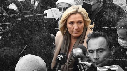 Marine Le Pen, la&nbsp;candidate du Rassemblement national (RN), a échoué, le 24&nbsp;avril 2022, à battre le président sortant Emmanuel Macron.&nbsp; (JESSICA KOMGUEN / FRANCEINFO)