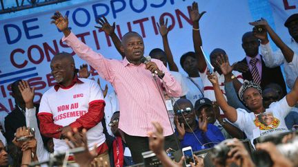 Rassemblement de l'opposition à Kinshasa, le 15 septembre 2015 pour demander au président Kabila de respecter la Constitution. (Photo AFP/Junior Kannah)