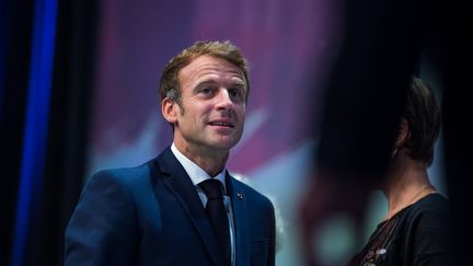 Le président de la République, Emmanuel Macron, le 16 septembre 2021. (CHRISTOPHE PETIT TESSON / AFP)