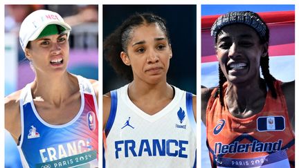 Élodie Clouvel (pentathlon moderne), Gabby Williams (basket) et Sifan Hassan (marathon) étaient en lice, dimanche 11 août 2024, pour la dernière journée des Jeux olympiques de Paris. (AFP)