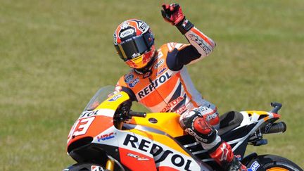 Marc Marquez a remporté sa cinquième victoire en cinq courses cette saison. (JEAN-FRANCOIS MONIER / AFP)