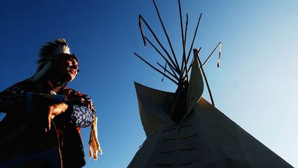 Howard Ball, membre de la tribue Cherokee de Liberty Lake dans l'Idaho (2004). (JEROME POLLOS / GETTY IMAGES NORTH AMERICA)