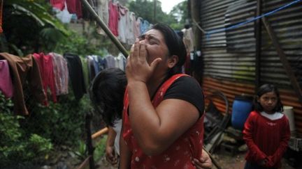 Dans la ville de Villa Canales, au Guatemala, dimanche 16 octobre. (JOHAN ORDONEZ / AFP)