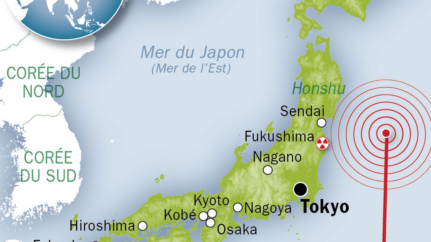 Violent tremblement de terre au Japon peu de dégâts, quelques blessés