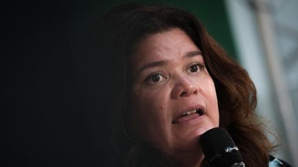 La députée La France insoumise Raquel Garrido, lors des journées d'Europe Ecologie - Les Verts au Havre (Seine-Maritime), le 24 août 2023. (LOU BENOIST / AFP)