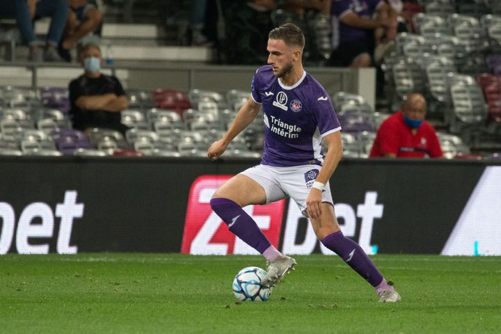 Branco van den Boomen, auteur de 12 buts et 17 passes décisives en 30 matchs, face à Sochaux, au Stadium de Toulouse, le 14 septembre 2020. (FRED SCHEIBER/SIPA)