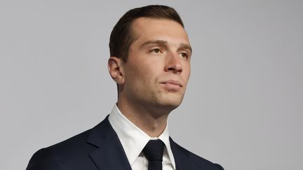 Le président du Rassemblement national, Jordan Bardella, à Paris le 8 juillet 2024. (HENRI SZWARC / XINHUA / AFP)