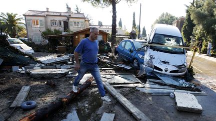 La commune de Biot dans les Alpes-Maritimes avait été victime d'orages meurtriers en octobre 2015. (JEAN-CHRISTOPHE MAGNENET / AFP)