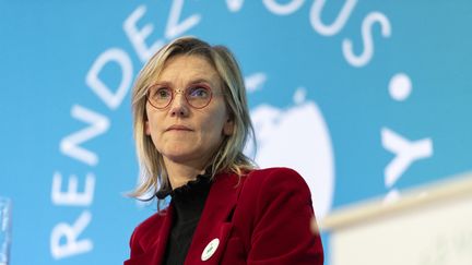 La ministre de la Transition énergétique, Agnès Pannier-Runacher, le 5 décembre 2023 à Paris. (SERGE TENANI / HANS LUCAS / AFP)