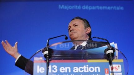 Jean-Noel Guérini prononce un discours, à Allauch, le 17 février 2011. (AFP - Boris Horvat)