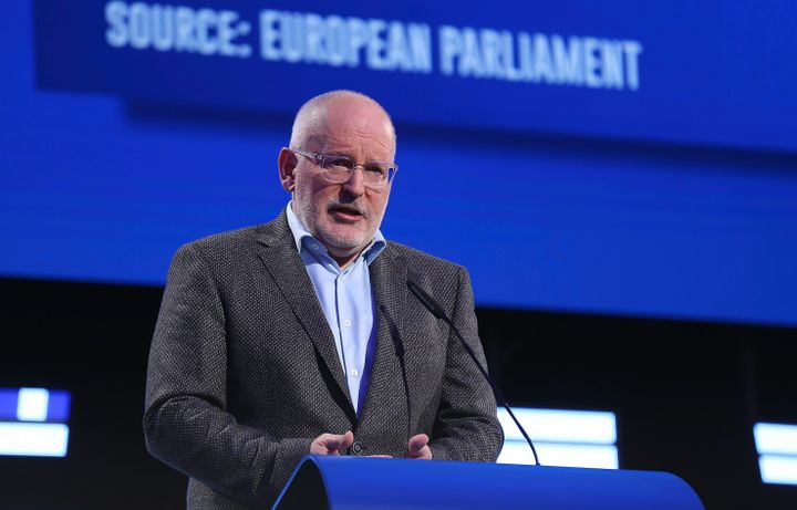 Frans Timmermans, le&nbsp;premier vice-président de la Commission européenne, à Bruxelles, le 26 mai 2019.&nbsp; (DURSUN AYDEMIR / ANADOLU AGENCY / AFP)