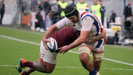 Grégory Alldritt et les Bleus ont fait le boulot face aux Géorgiens. (ROMAIN PERROCHEAU / AFP)