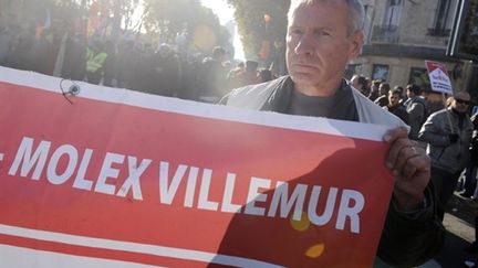 L'un des ex-salariés de Molex participe à la journée d'action du 28 octobre 2010. (AFP - Eric Cabanis)