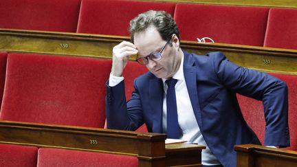 Le président du groupe Renaissance, Sylvain Maillard, à l'Assemblée nationale, le 19 décembre 2023. (LUDOVIC MARIN / AFP)