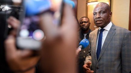 Martin Fayulu, 62 ans le 21 novembre 2018, a été pendant quelques heures le candidat surprise et unique choisi pour représenter l'opposition à la présidentielle du 23 décembre en RDC. (FABRICE COFFRINI / AFP)