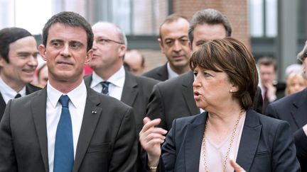 Manuel Valls et Martine Aubry, à Lille, le 18 mars 2015.&nbsp; (REUTERS)