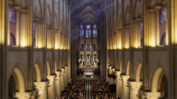 Nef de Notre-Dame de Paris - Expérience immersive de réalité virtuelle "Eternelle Notre-Dame" (Orange - Emissive - Eternelle Notre-Dame - 2021 ©)