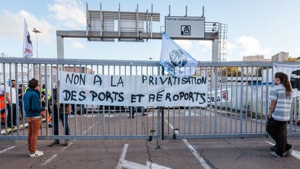 Thursday October 3, 2024, the employees of the CCI of Corsica went on strike. (FANNY HAMARD / MAXPPP)