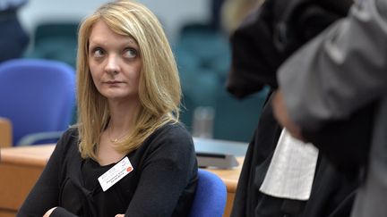 Rachel Lambert, le 5 juin 2015, devant la Cour européenne des droits de l'homme, à Strasbourg (Bas-Rhin). (PATRICK HERTZOG / AFP)