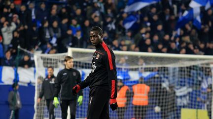 Mario Balotelli, lors de la rencontre Bastia-Nice, le vendredi 20 janvier, au stade Armand-Cesari.&nbsp; (XAVIER GRIMALDI / MAXPPP)