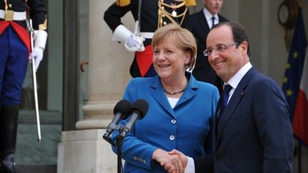 Angela Merkel et François Hollande à l'Elysée(27 juin 2012) (AFP)