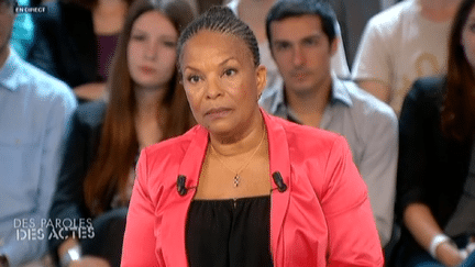 Christiane Taubira invit&eacute;e de l'&eacute;mission "Des paroles et des actes", jeudi 5 septembre 2013, sur France 2. (CAPTURE FRANCE 2 / FRANCETV INFO)