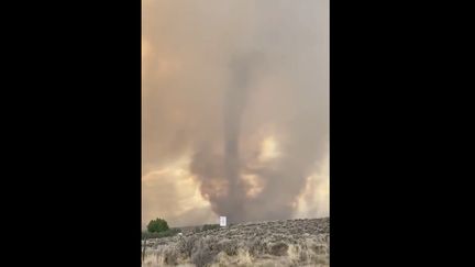 Une&nbsp;tornade de feu dans le comté de Sierra, en Californie (Etats-Unis), le 15 août 2020. &nbsp; (CAPTURE D'ECRAN TWITTER / SVNEWSALERTS)