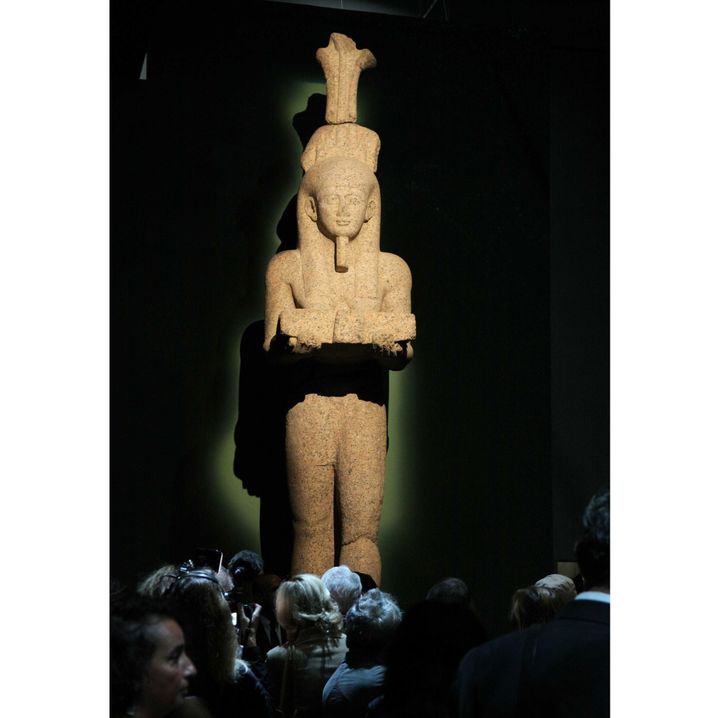 Statue monumentale de Hâpy, père des dieux, trouvée dans la baie d'Aboukir par la mission archéologique sous-marine de Franck Goddio
 (Giniès / SIPA)