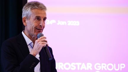 Alain Krakovitch, directeur TGV-Intercité, lors d'une conférence de presse le 24 janvier 2023. (KENZO TRIBOUILLARD / AFP)