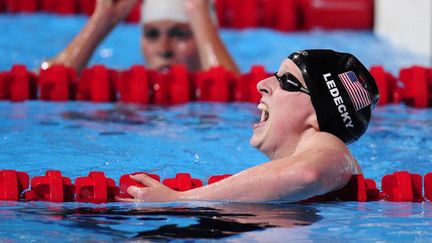 Katie Ledecky lors de son deuxième titre mondial où elle a pulvérisé le record du monde du 1500 m 