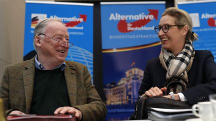 Alexander Gauland et Alice Weidel, à Berlin, le 15 janvier 2018. (ODD ANDERSEN / AFP)