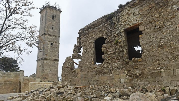 L'ancienne citadelle d'Alep (Syrie) a été endommagée à la suite du séisme qui a ravagé le nord de la Syrie, le 6 février 2023. (AFP)