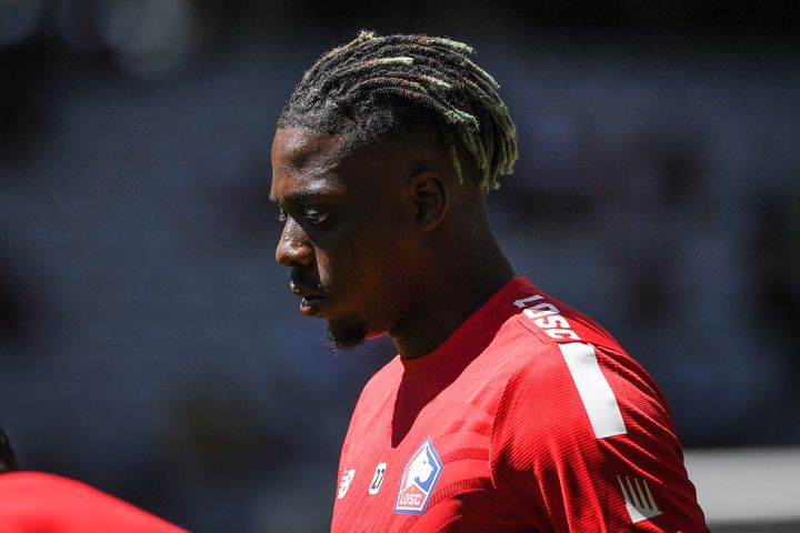 Lille's Mohamed Bayo before the first day of Ligue 1 against Auxerre, at the Pierre-Mauroy stadium in Villeneuve-d'Ascq, August 7, 2022. (MATTHIEU MIRVILLE / AFP)