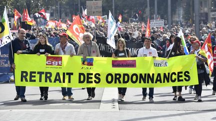 Manifestation contre la réforme du Code du travail à Nantes, jeudi 21 septembre 2017. (MAXPPP)