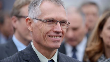 Carlos Tavares, le PDG de PSA, le 11 janvier 2016 au siège du groupe automobile, à Rueil-Malmaison (Hauts-de-Seine).&nbsp; (ERIC PIERMONT / AFP)