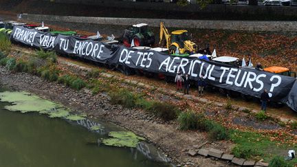 Manifestation des agriculteurs du Maine-et-Loire, à Angers pour protester contre la baisse de leur revenu et contre les attaques dont ils sont victimes concernant l'utilisation de pesticides, le 8 octobre 2019. (JOSSELIN CLAIR / MAXPPP)