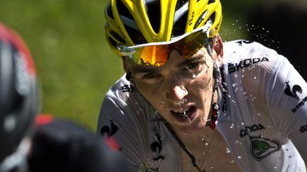 Romain Bardet, sur la 13e &eacute;tape du Tour de France, entre Saint-Etienne et&nbsp;Chamrousse, le 18 juillet 2014.&nbsp; (LIONEL BONAVENTURE / AFP)