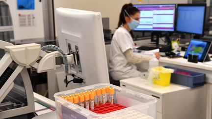 Le plateau technique d'un laboratoire de biologie médicale de Strasbourg. (LAURENT REA / MAXPPP)